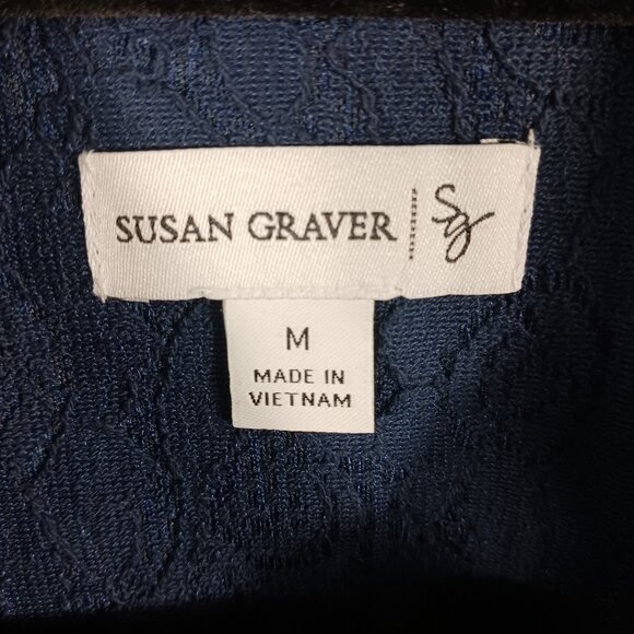 Susan Graver Navy Lace Topper - Jacket, Zip Front, Long Sleeve, Lt. Wt., Sz Med. - Picture 2 of 16